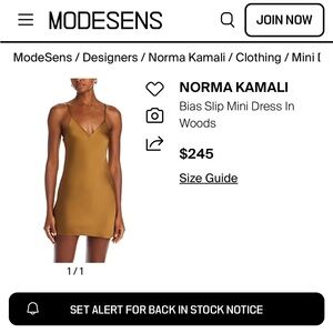 Norma Kamali Bias Mini Dress in Woods